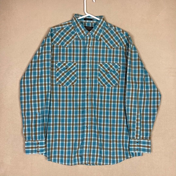 Pendleton Other - Pendleton Shirt Adult Extra Large Blue/Brown Plaid Long Sleeve Chest Pocket Mens